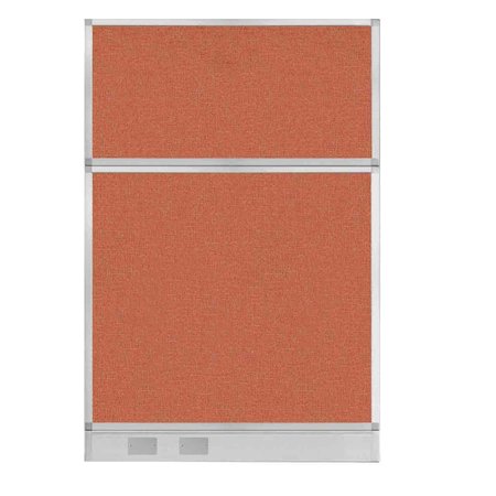 VERSARE Hush Panel Configurable Cubicle Partition 4' x 6' Papaya Fabric W/ Cable Channel 1812544